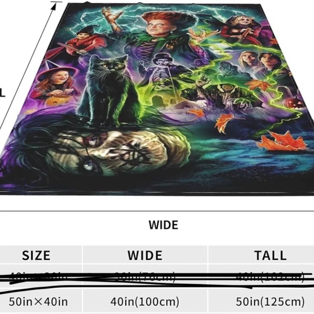 Hocus pocus Soft fleece flannel blankets 50x40”